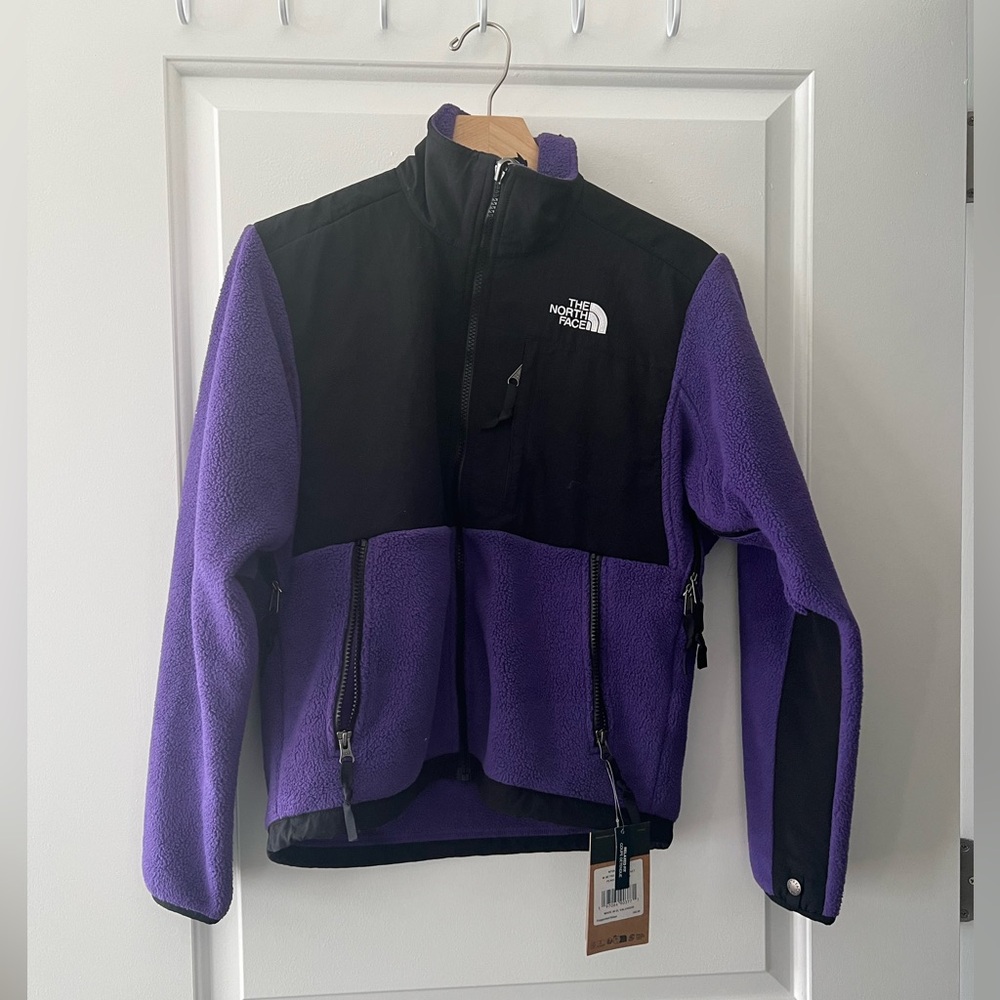 The North Face Denali fleece jacket in purple and black